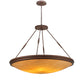 Meyda Lighting Commerce 48" 8-Light Cafe Noir Inverted Pendant Light With Amber Quartz Shade