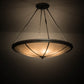 Meyda Lighting Commerce 48" 8-Light Nickel Inverted Pendant Light With Beige Fleshtone Idalight Shade Glass