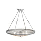 Meyda Lighting Commerce 48" 8-Light Nickel Inverted Pendant Light With Beige Fleshtone Idalight Shade Glass