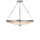 Meyda Lighting Commerce 48" 8-Light Nickel Inverted Pendant Light With Beige Fleshtone Idalight Shade Glass
