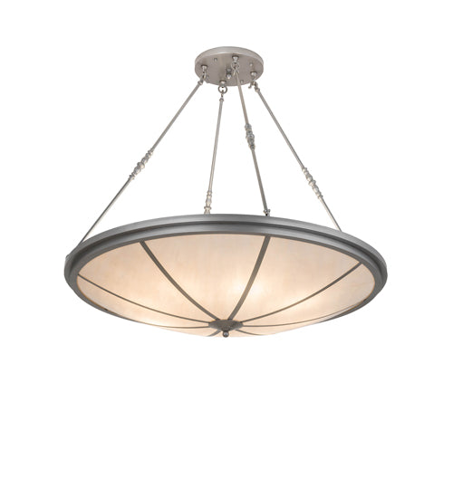 Meyda Lighting Commerce 48" 8-Light Nickel Inverted Pendant Light With Beige Fleshtone Idalight Shade Glass