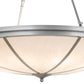 Meyda Lighting Commerce 48" 8-Light Nickel Inverted Pendant Light With Beige Fleshtone Idalight Shade Glass