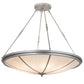 Meyda Lighting Commerce 48" 8-Light Nickel Inverted Pendant Light With Beige Fleshtone Idalight Shade Glass