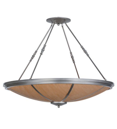 Meyda Lighting Commerce 48" 8-Light Nickel Semi-flush Mount Ceiling Light With Amber Botticino Idalight Shade