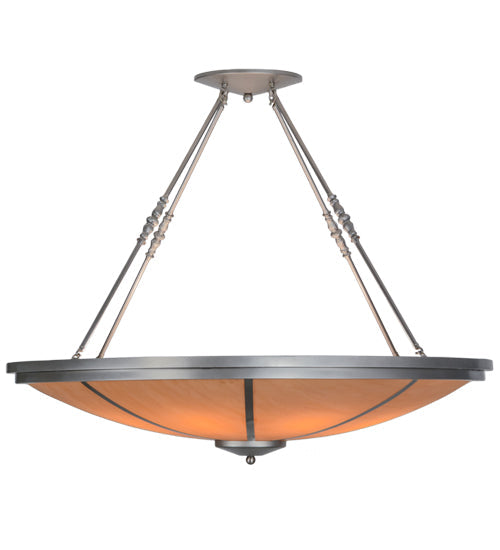 Meyda Lighting Commerce 48" 8-Light Nickel Semi-flush Mount Ceiling Light With Amber Botticino Idalight Shade