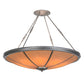 Meyda Lighting Commerce 48" 8-Light Nickel Semi-flush Mount Ceiling Light With Amber Botticino Idalight Shade