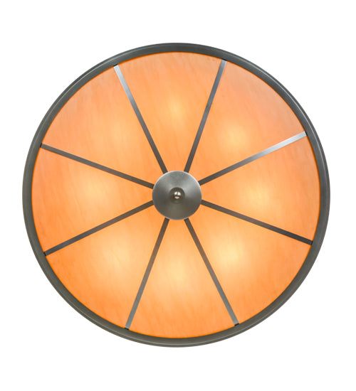 Meyda Lighting Commerce 48" 8-Light Nickel Semi-flush Mount Ceiling Light With Amber Botticino Idalight Shade