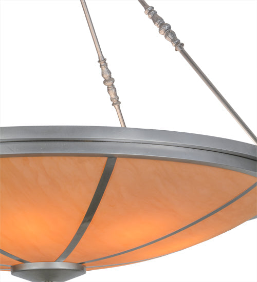 Meyda Lighting Commerce 48" 8-Light Nickel Semi-flush Mount Ceiling Light With Amber Botticino Idalight Shade