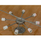 Meyda Lighting Commerce 48" 8-Light Nickel Semi-flush Mount Ceiling Light With Amber Botticino Idalight Shade