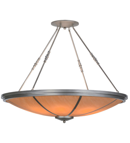 Meyda Lighting Commerce 48" 8-Light Nickel Semi-flush Mount Ceiling Light With Amber Botticino Idalight Shade