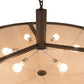 Meyda Lighting Commerce 49" 6-Light Reticulated Black Jackson Inverted Pendant Light With Beige Fleshtone Idalight Shade