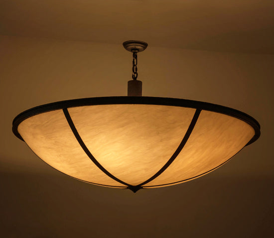 Meyda Lighting Commerce 49" 6-Light Reticulated Black Jackson Inverted Pendant Light With Beige Fleshtone Idalight Shade
