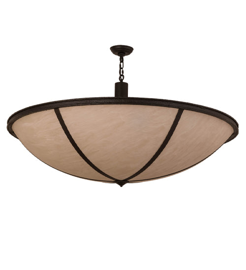 Meyda Lighting Commerce 49" 6-Light Reticulated Black Jackson Inverted Pendant Light With Beige Fleshtone Idalight Shade