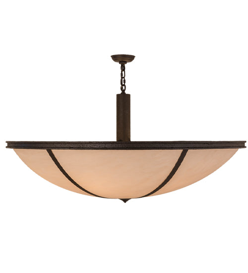 Meyda Lighting Commerce 49" 6-Light Reticulated Black Jackson Inverted Pendant Light With Beige Fleshtone Idalight Shade