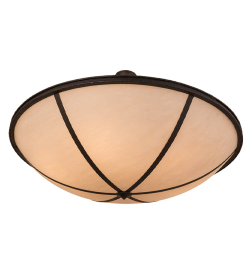 Meyda Lighting Commerce 49" 6-Light Reticulated Black Jackson Inverted Pendant Light With Beige Fleshtone Idalight Shade
