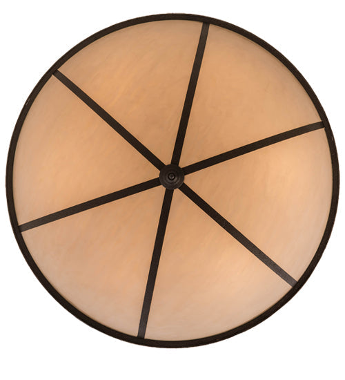 Meyda Lighting Commerce 49" 6-Light Reticulated Black Jackson Inverted Pendant Light With Beige Fleshtone Idalight Shade