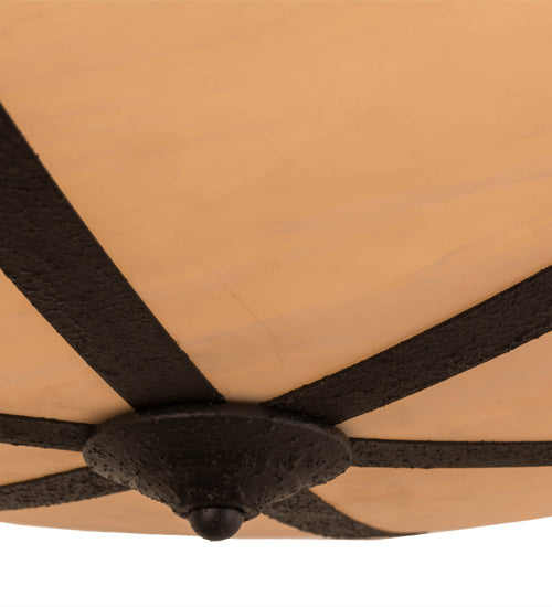 Meyda Lighting Commerce 49" 6-Light Reticulated Black Jackson Inverted Pendant Light With Beige Fleshtone Idalight Shade