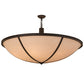 Meyda Lighting Commerce 49" 6-Light Reticulated Black Jackson Inverted Pendant Light With Beige Fleshtone Idalight Shade