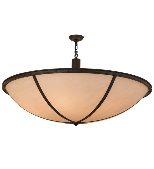 Meyda Lighting Commerce 49" 6-Light Reticulated Black Jackson Inverted Pendant Light With Beige Fleshtone Idalight Shade