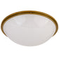 Meyda Lighting Commerce 49" 8-Light Buttered Brass Flush Mount Light With White Statuario Idalight Shade Glass