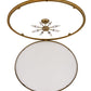 Meyda Lighting Commerce 49" 8-Light Buttered Brass Flush Mount Light With White Statuario Idalight Shade Glass