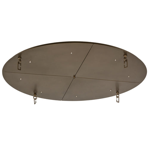 Meyda Lighting Commerce 60" 8-Light Brown Metallic Flush Mount Light With Whitestone Idalight Shade Glass