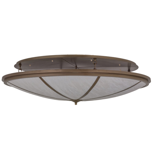 Meyda Lighting Commerce 60" 8-Light Brown Metallic Flush Mount Light With Whitestone Idalight Shade Glass