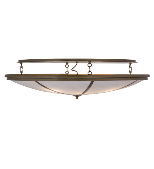 Meyda Lighting Commerce 60" 8-Light Brown Metallic Flush Mount Light With Whitestone Idalight Shade Glass