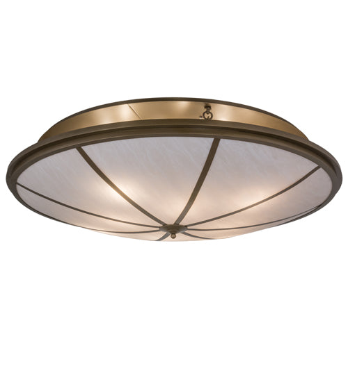 Meyda Lighting Commerce 60" 8-Light Brown Metallic Flush Mount Light With Whitestone Idalight Shade Glass