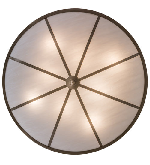Meyda Lighting Commerce 60" 8-Light Brown Metallic Flush Mount Light With Whitestone Idalight Shade Glass