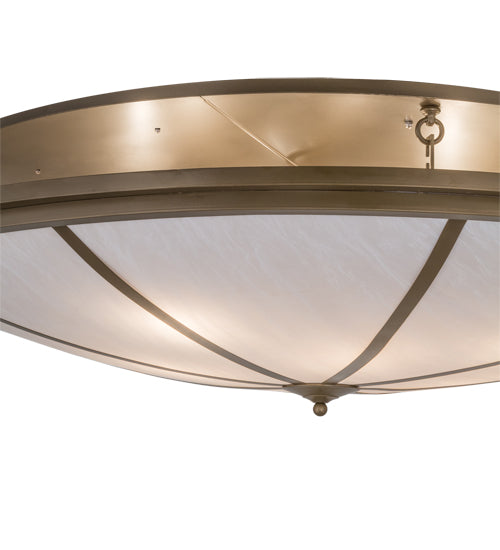 Meyda Lighting Commerce 60" 8-Light Brown Metallic Flush Mount Light With Whitestone Idalight Shade Glass