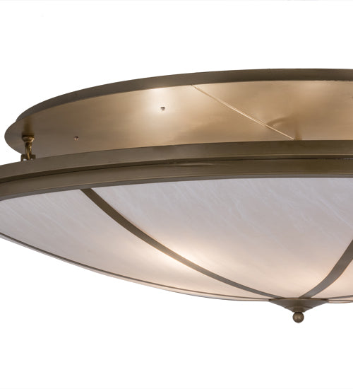 Meyda Lighting Commerce 60" 8-Light Brown Metallic Flush Mount Light With Whitestone Idalight Shade Glass