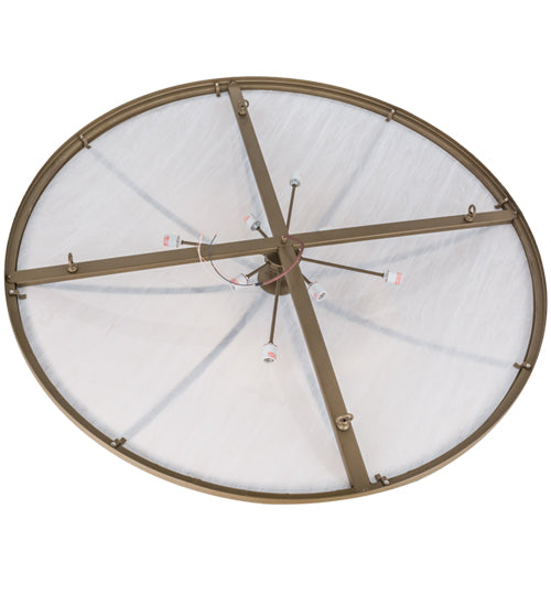 Meyda Lighting Commerce 60" 8-Light Brown Metallic Flush Mount Light With Whitestone Idalight Shade Glass