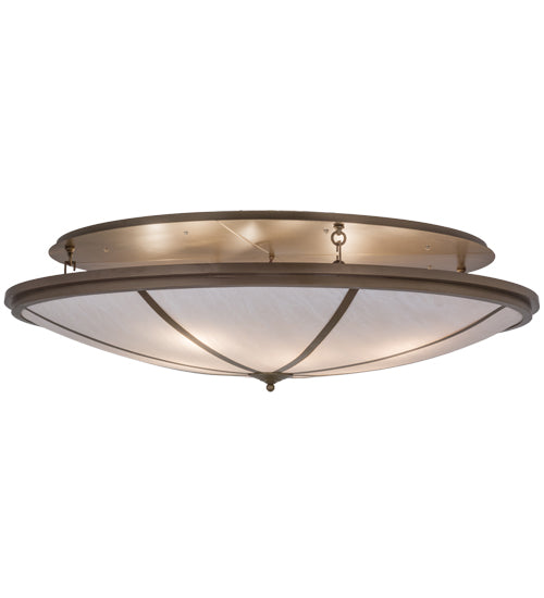 Meyda Lighting Commerce 60" 8-Light Brown Metallic Flush Mount Light With Whitestone Idalight Shade Glass