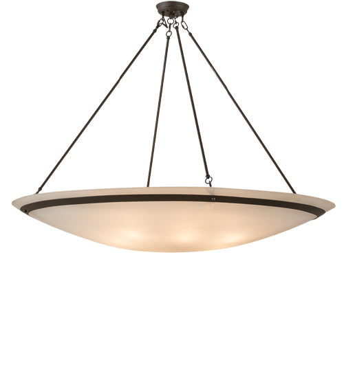 Meyda Lighting Commerce 60" 8-Light Oil Rubbed Bronze Inverted Pendant Light With White Statuario Idalight Shade Glass