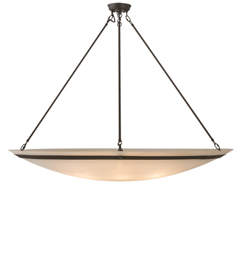 Meyda Lighting Commerce 60" 8-Light Oil Rubbed Bronze Inverted Pendant Light With White Statuario Idalight Shade Glass