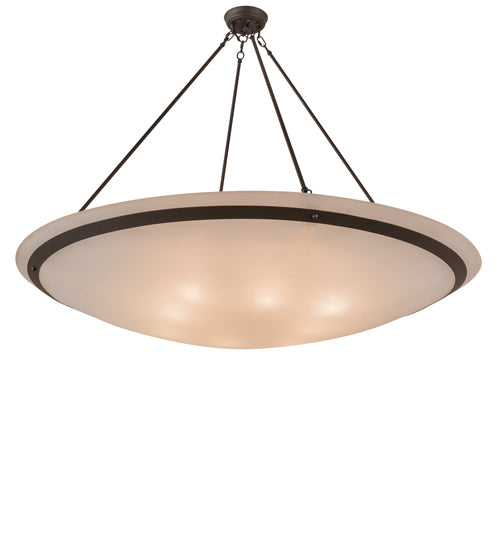 Meyda Lighting Commerce 60" 8-Light Oil Rubbed Bronze Inverted Pendant Light With White Statuario Idalight Shade Glass