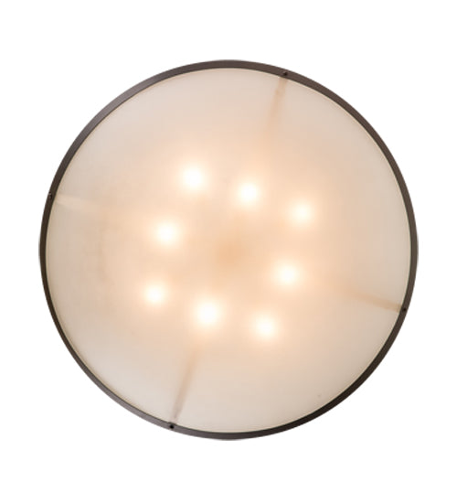 Meyda Lighting Commerce 60" 8-Light Oil Rubbed Bronze Inverted Pendant Light With White Statuario Idalight Shade Glass