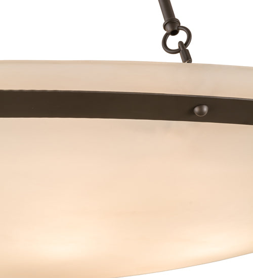 Meyda Lighting Commerce 60" 8-Light Oil Rubbed Bronze Inverted Pendant Light With White Statuario Idalight Shade Glass