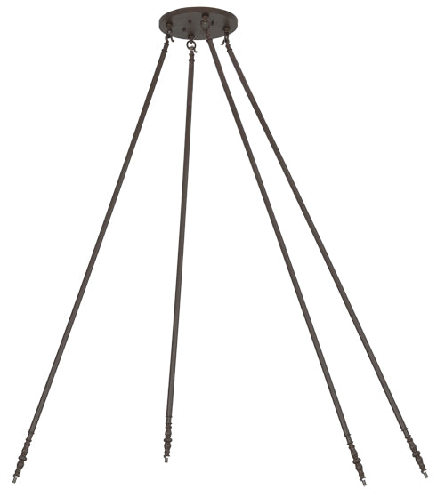 Meyda Lighting Commerce 70" Cafe Noir Inverted Pendant Light With Whitestone Idalight Shade