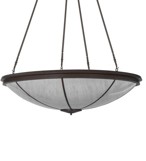 Meyda Lighting Commerce 70" Cafe Noir Inverted Pendant Light With Whitestone Idalight Shade