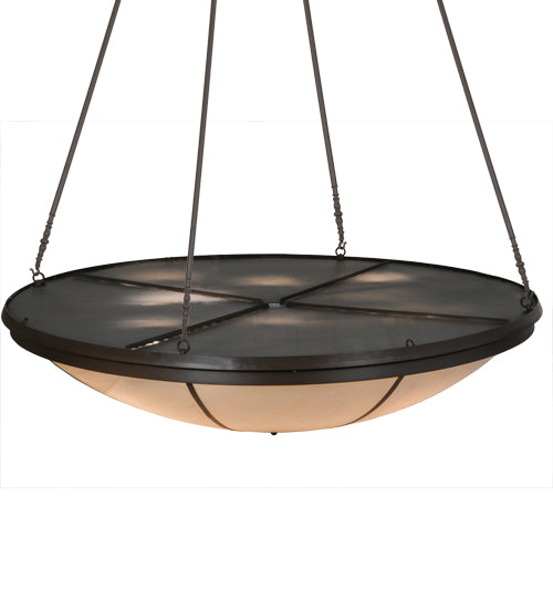 Meyda Lighting Commerce 70" Cafe Noir Inverted Pendant Light With Whitestone Idalight Shade
