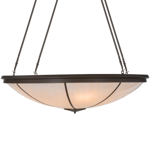 Meyda Lighting Commerce 70" Cafe Noir Inverted Pendant Light With Whitestone Idalight Shade