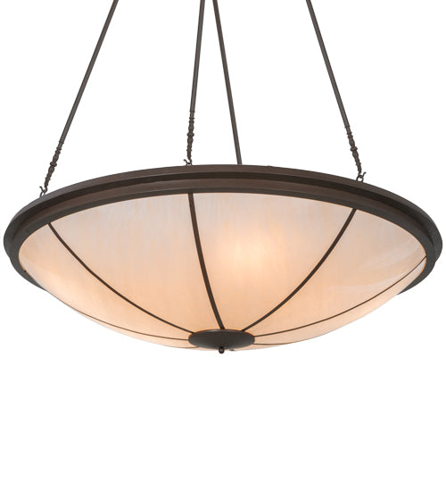Meyda Lighting Commerce 70" Cafe Noir Inverted Pendant Light With Whitestone Idalight Shade