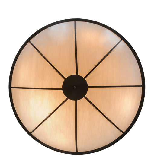 Meyda Lighting Commerce 70" Cafe Noir Inverted Pendant Light With Whitestone Idalight Shade