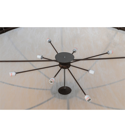 Meyda Lighting Commerce 70" Cafe Noir Inverted Pendant Light With Whitestone Idalight Shade
