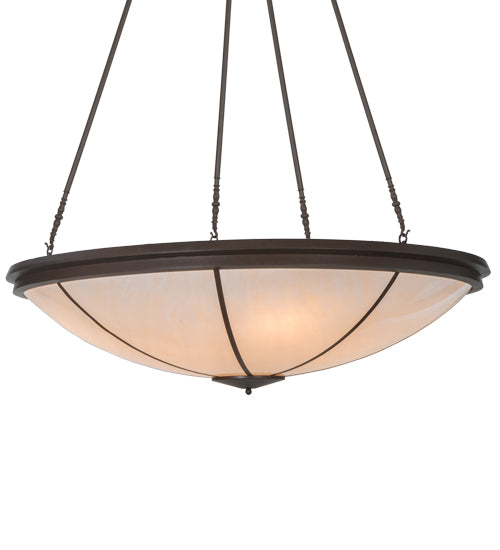 Meyda Lighting Commerce 70" Cafe Noir Inverted Pendant Light With Whitestone Idalight Shade