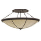 Meyda Lighting Commerce 72" 8-Light Cafe Noir Semi-flush Mount Ceiling Light With Whitestone Idalight Shade Glass