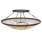 Meyda Lighting Commerce 72" 8-Light Cafe Noir Semi-flush Mount Ceiling Light With Whitestone Idalight Shade Glass