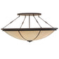 Meyda Lighting Commerce 72" 8-Light Cafe Noir Semi-flush Mount Ceiling Light With Whitestone Idalight Shade Glass